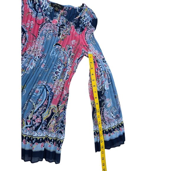 Melissa Paige Womens Boho Paisley Print Long Bell Sleeve Top Size M - Picture 6 of 6